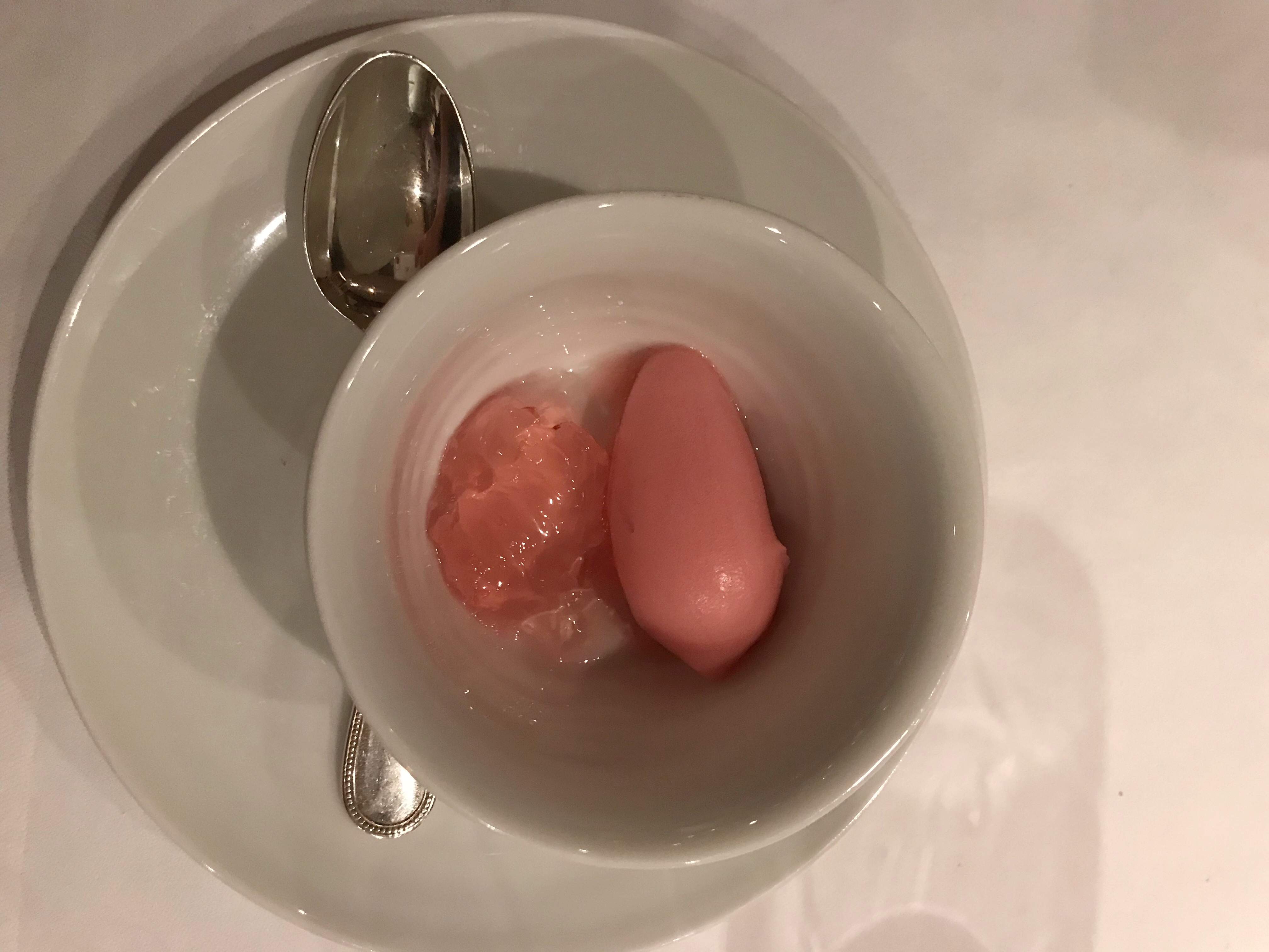 Palate cleanser of degustation menu at Restaurant L'initial, Paris